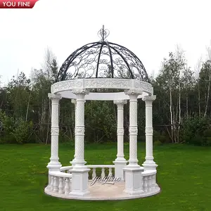 Natural Stone Hand Carved Garden Outdoor Marble Gazebo Pavilion