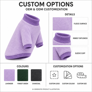 Dog Knit Turtleneck Sweater Solid Color Winter <b>Clothes</b> <b>for</b> Small Dogs Comfortable Leisure Style Hand Wash - Product Image 3
