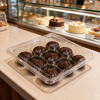 Contenitore Trasparente Personalizzato per Pasticceria con Coperchio, 12 Scomparti, Confezione per Cioccolatini e Dolci, Vendita Calda