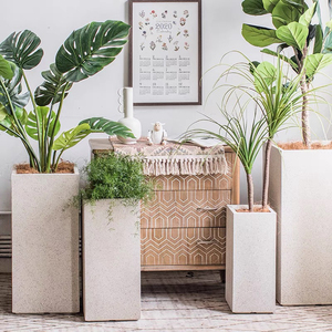 Macetas altas Modernas Decorativas para jardín, macetas de cemento decorativas de fibra de vidrio, arcilla, flores, gran oferta - Product Image 2
