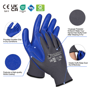 Guanti XINGYU Rivestiti in Nitrile Blu, Resistenti agli Strappi, Leggeri e Flessibili, Guanti da Meccanico per Lavori Auto, Guanti di Sicurezza - Product Image 2