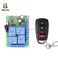 Control Remoto RF de 4 Botones y 4 Canales, 433MHz, Interruptor de Relé, AC 110V/220V 10A, Transmisor y Receptor Universal, Alcance de 50m, para Puerta de Garaje y LED