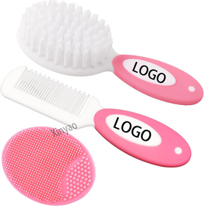 Brosse à cheveux à poils souples avec logo personnalisé Brosse à cheveux durable sans BPA pour bébés nouveau-nés tout-petits Berceau Cap bébé Registre cadeau - Product Image 1