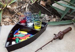 6 verres à liqueur, petit jeu de boisson sur le thème du bateau de pêche avec canne à pêche - Product Image 3