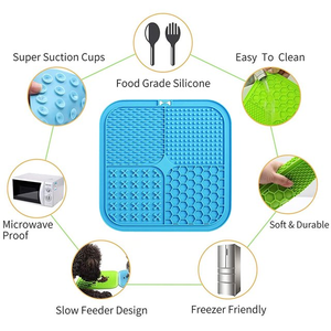 Tapis en silicone pour animaux de compagnie, gamelle anti-glouton pour chiens, assiette à lécher, tapis antidérapant en silicone pour chiens, fournitures d'entraînement alimentaire pour chiens - Product Image 2
