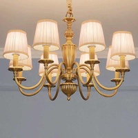 Lustre suspendu vintage en laiton doré, LED, à économie d'énergie, dimmable, style européen simple, pour salon, chambre, escalier