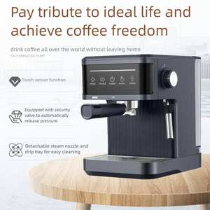 Cafetera Espresso Semiautomática de Tamaño Pequeño con Vaporizador de Leche para Americano, Enchufe Estadounidense, Ideal para Regalo, para Uso Doméstico en Taiwán - Product Image 4