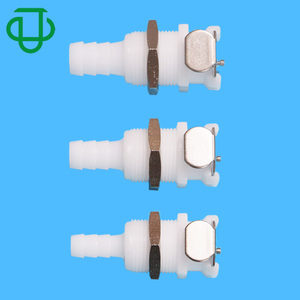 1/4" Socket Valved Male Insert Quick Disconnect Coupling to 4mmID 6mmOD <b>Hose</b> Open Flow Low Pressure Quick Coupling - Product Image 2