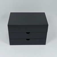 Boîte à tiroirs multicouche en bois finition mate personnalisée avec doublure en velours préformée et couvercle à charnières pour le rangement et la présentation de cadeaux de luxe
