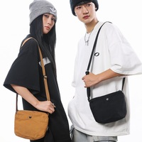 Nouveau sac bandoulière rétro petit format en polyester/toile délavée, fermeture éclair durable, idéal pour le travail et les trajets quotidiens, porte-téléphone simple