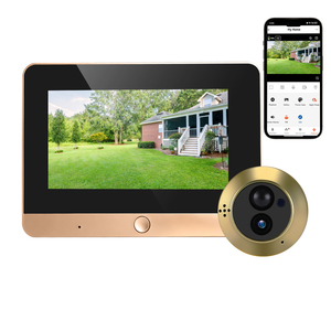Cámara espía oculta <span class=keywords><strong>para</strong></span> <span class=keywords><strong>mirilla</strong></span> interior TNTX con audio bidireccional, 1080P, inalámbrica 2.4G WiFi, detección humana, grabación de 15/30/60s, visualizador Tuya - Product Image 1
