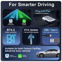 Caja Carplay 2 en 1, Conexión Inalámbrica para Carplay con Cable Original del Auto, Android Auto, Adaptador Inalámbrico para Carplay