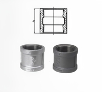 Raccord droit en fonte malléable classe 150 |   Raccord de tuyauterie femelle-femelle conforme à la norme ASTM pour les conduites de gaz naturel et d'eau