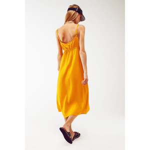 Vestido Maxi Amarillo de Verano con Tirantes y Cintura Fruncida - Product Image 4