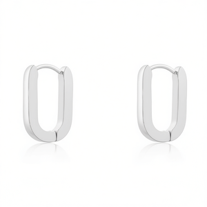 Pendientes de Aro Amy Amy Fashion, Chapados en Rodio, Aleación, Joyería Geométrica Clásica para Mujer, Regalo - Product Image 3