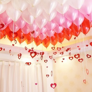 Dekorasi Gantung Hati Berkilauan untuk Hari Valentine 2025, Tirai Foil, Balon, Liontin - Product Image 3