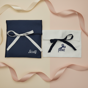 Custom White Cotton <b>Envelop</b> Dust Cover <b>Gift</b> Bag With Ribbon Bow - Product Image 5