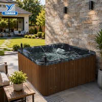 Spa de jardin rectangulaire sur mesure homologué CE pour 3 personnes avec baignoire, design autoportant, prix usine