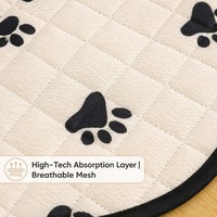 Tapis d'entraînement rond pour animaux de compagnie de qualité supérieure, imperméable, antidérapant, avec motif de patte mignon, lavable, pour la propreté des animaux