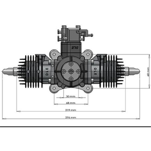 Dle60 RC vliegtuig benzine motor tweecilinder tweetakt zijuitlaat natuurlijk windgekoeld handstart cc cilinderinhoud - Product Image 6