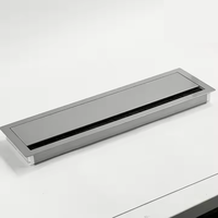 Gaine d'alimentation de couverture de trou de câble en alliage d'aluminium de bureau carré rectangulaire fermé doux