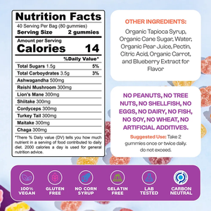 Vegan Reishi Lions Mane Cordyceps Mushroom Gummies Nootropic <span class=keywords><strong>Brain</strong></span> Suplemento - Product Image 2
