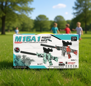 Pistola de agua eléctrica M16A1, rifle de juguete automático a pilas para niños mayores de 14 años, modelo de plástico con mira telescópica - Product Image 2
