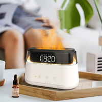 SCENTCARES multi-fonction LED horloge humidificateur d'air ultrasons brume fraîche intelligent électrique feu flamme huile essentielle arôme ménage