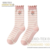 Chaussettes de Pilates antidérapantes à logo personnalisé, respirantes, à rayures, en tricot, pour jeunes, antibactériennes, respectueuses de la peau, pour entraînement au Reformer