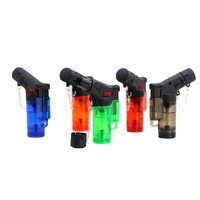 2024 vente chaude accessoires fumeurs en plastique allume-cigare gaz conception Unique coupe-vent Jet gaz torche briquet
