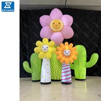 Modèle publicitaire de fleurs gonflables authentiques avec ensemble de lumières (15 pièces)