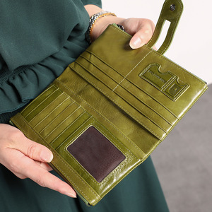 Sac à bandoulière en cuir de vache véritable pour femmes Multifonctionnel <span class=keywords><strong>Anti</strong></span>-<span class=keywords><strong>Rfid</strong></span> Motif géométrique Long <span class=keywords><strong>Portefeuille</strong></span> Doublure en polyester - Product Image 2
