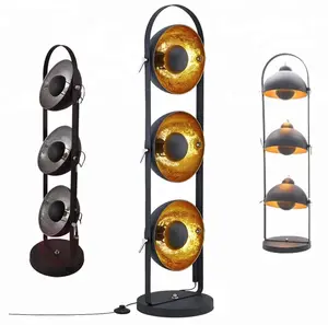 black gold standing light floor lamp with retro design for stage