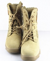 Bottes tactiques du désert en cuir suédé beige à la mode, fabriquées sur mesure, antidérapantes