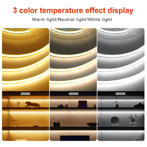Lampu Strip LED COB 24V 320LED/<span class=keywords><strong>m</strong></span> 3000K 4000K 6000K Bersertifikat CE Rohs Fleksibel COB LED IP20 untuk Lampu Kabinet Lampu LED - Product Image 4