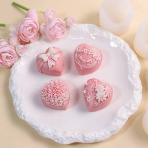Heart-shaped chocolate wedding decoration tools, cake baking molds, heart-shaped butterfly bow <b>candles</b>, Valentine's Day gifts - Product Image 3