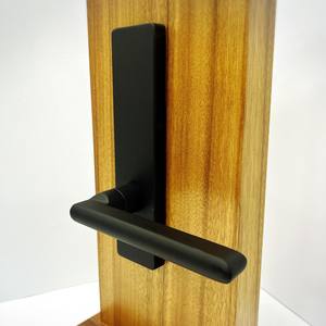 Serrure de porte intérieure noire de style contemporain avec mécanisme de mortaise à cylindre pour porte d'entrée - Product Image 1