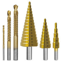 Lot de 6 forets étagés en acier HSS 4-12/20/32mm, outil de perçage efficace pour trous coniques, pour métal et bois, queue droite