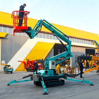 Longqing LQ-100 120 140 Élévateur électrique à grande hauteur WP 14,2 m avec jambes hydrauliques pliantes, chenilles compactes, faible bruit, pour espaces étroits, extérieur