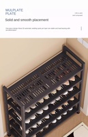 Meuble de rangement pour chaussures en fer, meuble de salon multi-niveaux à 5 étagères, pour entrée, anti-poussière, robuste, durable, moderne, pour intérieur