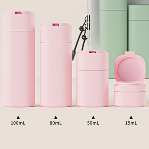 Vente flash - Ensemble de flacons cosmétiques en plastique beige de luxe de 120 ml et 150 ml pour soins de la peau haut de gamme - Product Image 2