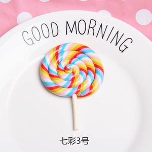 Piruleta de comida falsa de polímero para exhibición, simulación de caramelo de arcilla, decoración de piruleta - Product Image 2