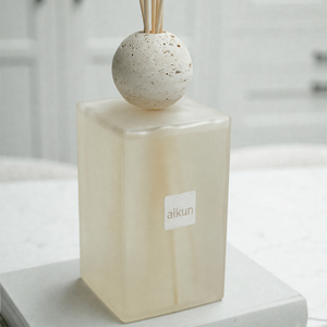 Aikun Square Cream Glass Custom Logo Long Lasting Extra Large <b>Reed</b> <b>Diffuser</b> Set Crafted <b>for</b> Luxury Gifts with Perfume Grade - Product Image 2