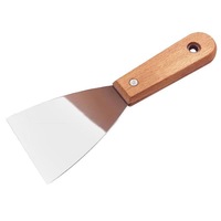 Couteau à mastic avec manche en bois, lame de raclage en acier inoxydable, lame oblique, couteau de nettoyage, spatule à mastic, outil de construction