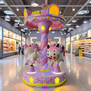 Tùy Chỉnh 3-Chỗ Ngồi Trẻ Em Trong Nhà Mini <span class=keywords><strong>Carousel</strong></span> Vui Vẻ Đi Vòng Màu Hồng Màu Sắc Khác Chất Liệu Nhựa Cho Bán Trong Vui Chơi Giải Trí Công Viên - Product Image 2