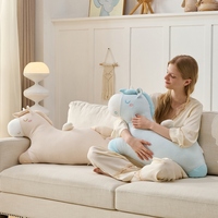 Gestreiftes Einhorn-Plüschkissen für Sofa und Schlafzimmer, Weiches Langes Pferde-Kuschelkissen zum Schlafen und Ausruhen, Geschenk für Kinderzimmer