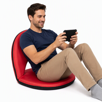 Fauteuil Tatami Portable avec Dossier Verrouillable Multi-Positions et Coussin en Tissu Résistant à l'Usure