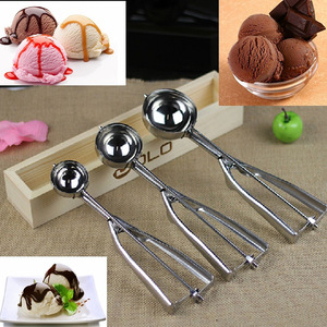 Cuillère à glace en acier inoxydable, ensemble de 3 pièces, outil de cuisine manuel pour la préparation de glaces et de boules de fruits - Product Image 3