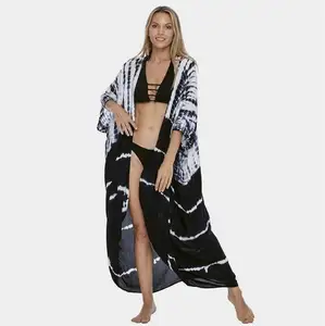 Nieuwe Stijl Boho Mooie Kimono Gewaad Vintage Zomer Bloemen Bohemian Tie Dye Oversized Lengte Vakantie Lange Kimono