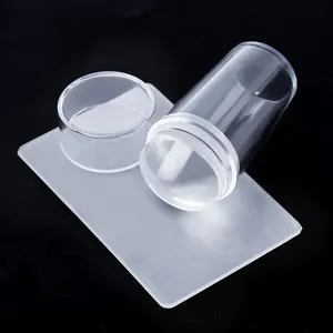 Прозрачный силиконовый набор штампов для ногтей со скребком для печати узоров и создания художественного стемпера для ногтей